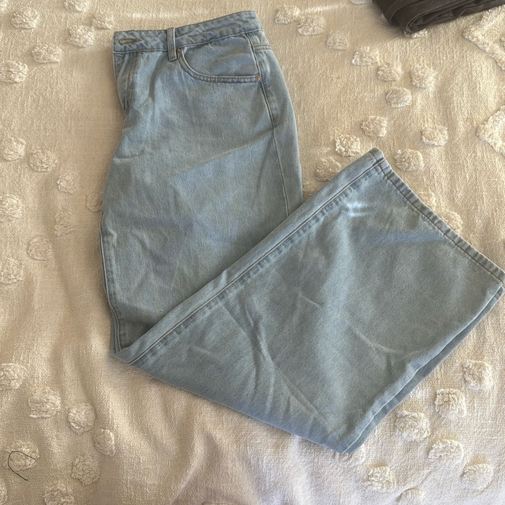 Blue low rise jeans